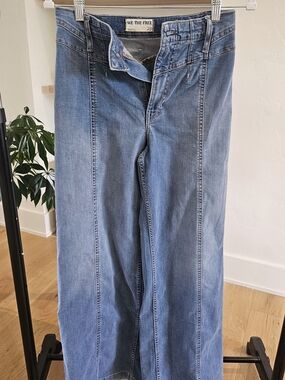 We The Free Medium Blue Wide Leg Jeans with Center Seam